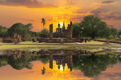 Exploring Sukhothai: Sukhothai was the first capital of the Kingdom of Siam, in the 13th and 14th centuries. Today, its impressive Buddhist monasteries can be explored in Thailand's Sukhothai Historical Park.