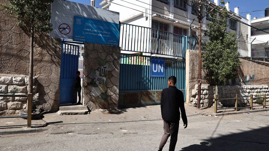 An UNRWA school in the Al-Amari refugee camp near Ramallah, in the occupied West Bank.