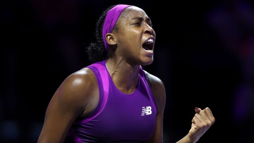 Coco Gauff defeated Aryna Sabalenka in the semifinals of the WTA Finals.