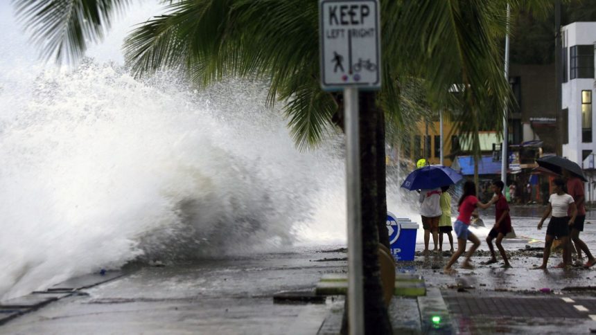 A super typhoon has made landfall in the Philippines. It could have a "potentially catastrophic" impact, the state weather forecaster warned, with millions of people at risk from storm surges.