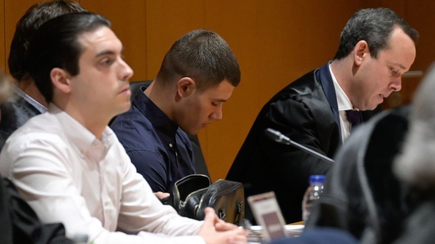 One of the accused, Alejandro Freire, during the trial for the death of Samuel Luiz at the Provincial Court of A Coruna in A Coruna, Spain, pictured on November 13, 2024.