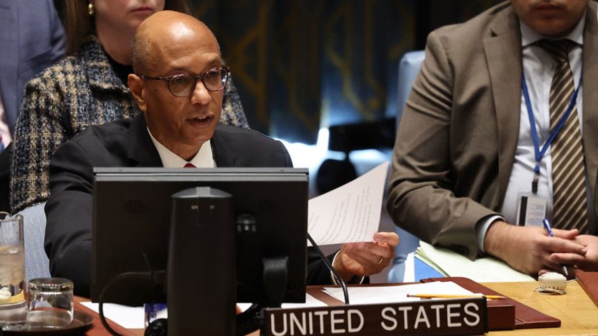 US Ambassador Robert Wood speaks during a United Nations Security Council meeting on November 20 in New York City.