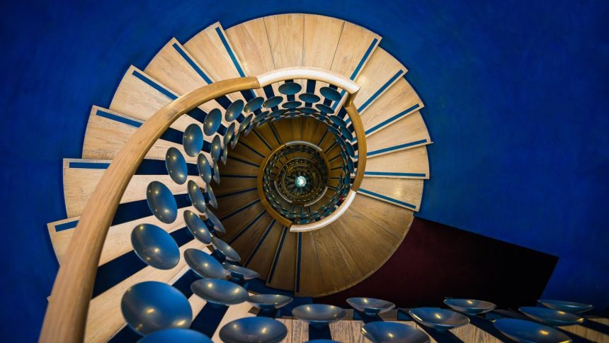 Staircase inside the Magic Circle in London. The magic society was created in 1905 but did not admit women until 1991.