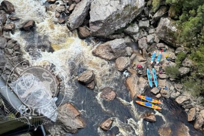 The scene where the man became trapped in the rocks oo the Franklin River in Tasmania, Australia.