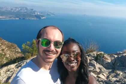 Frenchman Yann Dervaux and Shylo Malcolm, from Canada, met while they were on vacation in Cuba in 2016. They fell for each other, but Shylo worried it wouldn't last. In the photo above, they are pictured exploring the South of France.