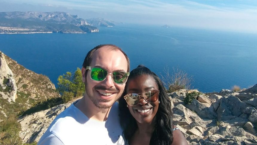 Frenchman Yann Dervaux and Shylo Malcolm, from Canada, met while they were on vacation in Cuba in 2016. They fell for each other, but Shylo worried it wouldn't last. In the photo above, they are pictured exploring the South of France.