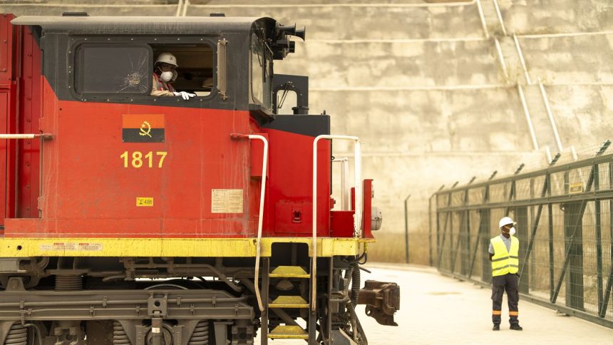 A train on the Lobito railway in Angola, August 2024.