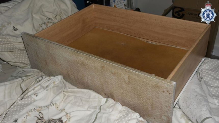 A woman has been jailed for seven and a half years in England for keeping her infant daughter in this drawer under her bed. The child was discovered weeks before her third birthday.