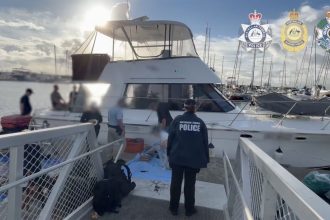 Police swooped in when a fishing boat loaded with cocaine broke down off the coast of Australia.