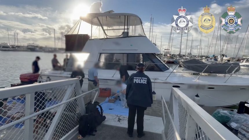 Police swooped in when a fishing boat loaded with cocaine broke down off the coast of Australia.