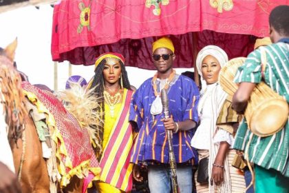 American Kennedy Johnson (left) was conferred the title of “Zosimli Naa,” or “Friendship Queen,” in the city of Tamale, northern Ghana, in October 2021.