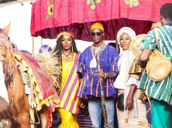 American Kennedy Johnson (left) was conferred the title of “Zosimli Naa,” or “Friendship Queen,” in the city of Tamale, northern Ghana, in October 2021.