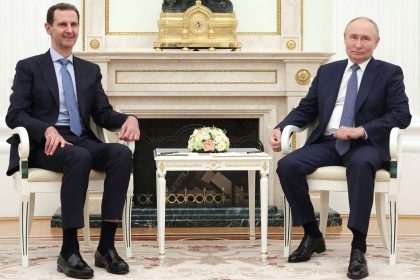 Russian President Vladimir Putin attends a meeting with then Syrian President Bashar al-Assad at the Kremlin in Moscow, Russia on July 24, 2024.