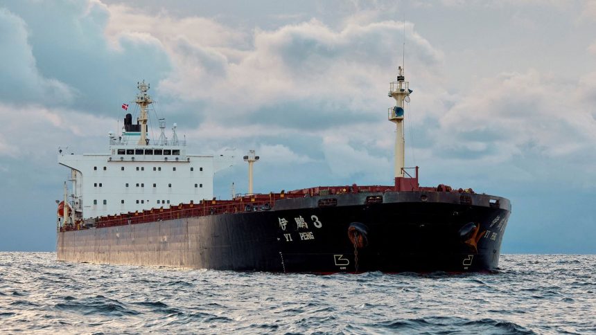 The Chinese bulk carrier ship Yi Peng 3 in the Kattegat Strait near Denmark in November.