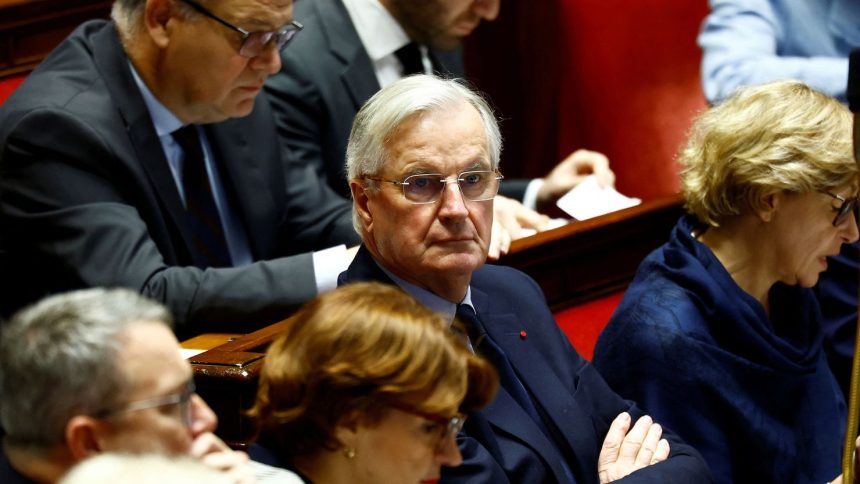 French Prime Minister Michel Barnier and ministers attend a questions to the government session at the National Assembly in Paris Tuesday.