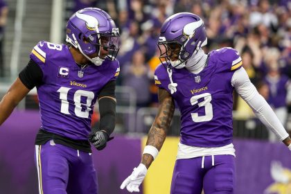 Justin Jefferson (No. 18) and Jordan Addison (No. 3) both had big games in the Minnesota Vikings' win over the Atlanta Falcons.