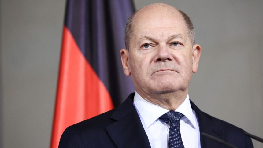 German Chancellor Olaf Scholz speaks to reporters, after a confidence vote request was submitted, in Berlin, Germany on December 11.