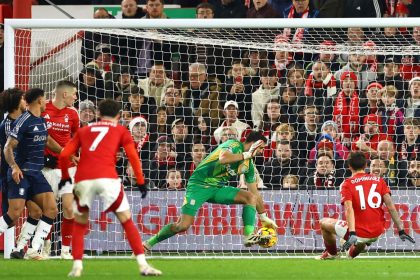 Aston Villa's Emiliano Martinez made a brilliant save against Nottingham Forest.