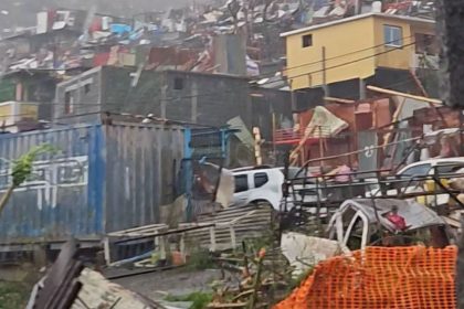 A screengrab from a video shows damage caused by the Cyclone Chido, in Kaweni, Mayotte, obtained on December 14.