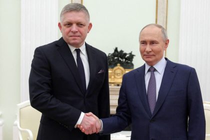 Russian President Vladimir Putin shakes hands with Slovak Prime Minister Robert Fico during a meeting in Moscow, Russia December 22, 2024.