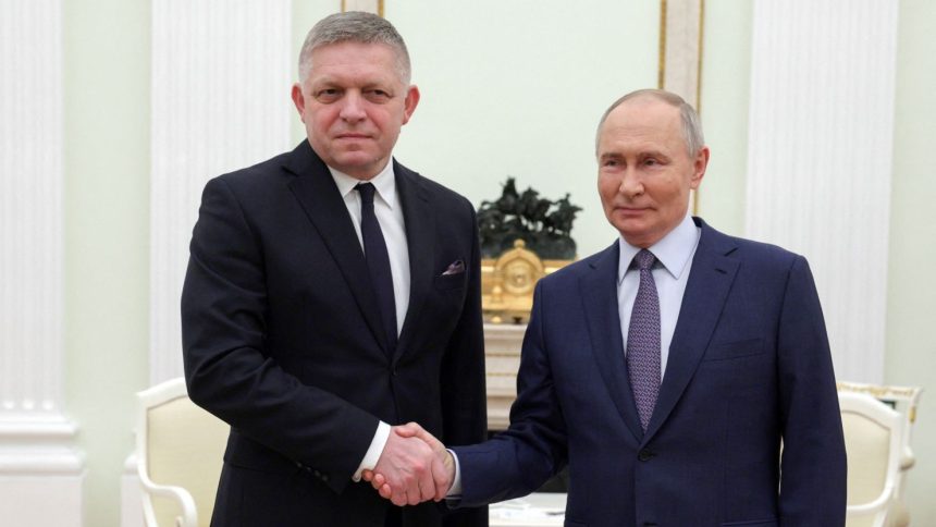 Russian President Vladimir Putin shakes hands with Slovak Prime Minister Robert Fico during a meeting in Moscow, Russia December 22, 2024.