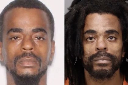 Suspect Benjamin Robert Williams in 2021, left, and after his arrest in November 2024.