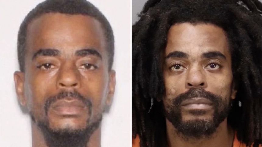 Suspect Benjamin Robert Williams in 2021, left, and after his arrest in November 2024.