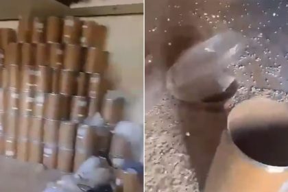 Screengrabs taken from a video posted to social media on December 11 show a facility where captagon was produced in Syria.