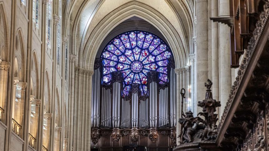 The Great Organ of Notre Dame, pictured on Nov 29, survived the 2019 blaze unscathed but required extensive restoration.