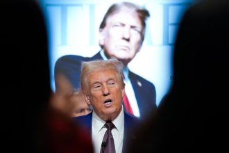 President-elect Donald Trump speaks during a Time magazine Person of the Year event at the New York Stock Exchange on Thursday, December 12, in New York.