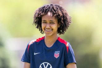 Lily Yohanes of the United States warms up during USWNT training at Prentup Field on May 28 in Boulder, Colorado.