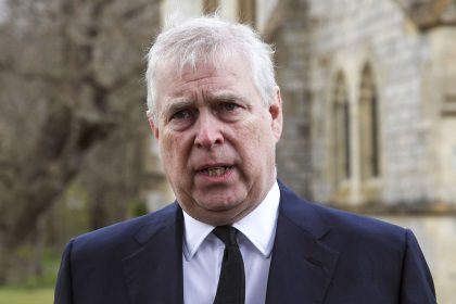 Prince Andrew attends a Sunday service at the Royal Chapel of All Saints in Windsor on April 11, 2021.