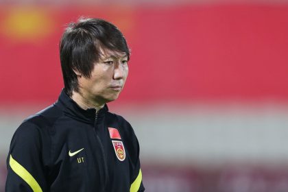 China national football team coach Li Tie at Sharjah Stadium in Sharjah, United Arab Emirates, on June 15, 2021.