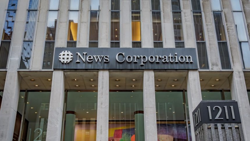 MANHATTAN, NEW YORK, UNITED STATES - 2023/11/21: Marquee at the main entrance to the FOX News Headquarters at NewsCorp Building in Manhattan. (Photo by Erik McGregor/LightRocket via Getty Images)