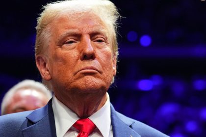 President-elect Donald Trump looks on during the UFC 309 event at Madison Square Garden on November 16.