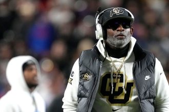 Head coach Deion Sanders led Colorado to a 9-3 record this season.