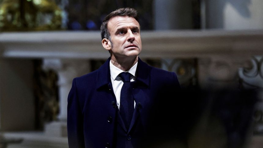 French President Emmanuel Macron during a visit to Notre Dame cathedral on November 29.