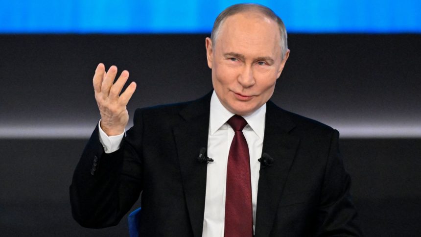 Russian President Vladimir Putin holds his annual end-of-year press conference in Moscow on Thursday.