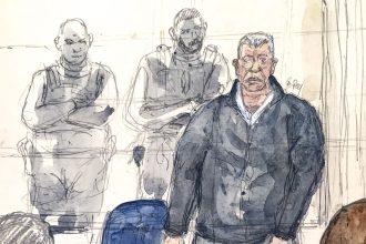 A courtroom sketch from December 19, 2024 shows Dominique Pelicot, who drugged, raped and invited strangers to do the same to his then-wife for a decade.