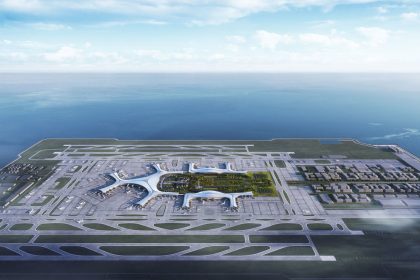 An artist's rendering of the Dalian Jinzhou Bay International Airport.