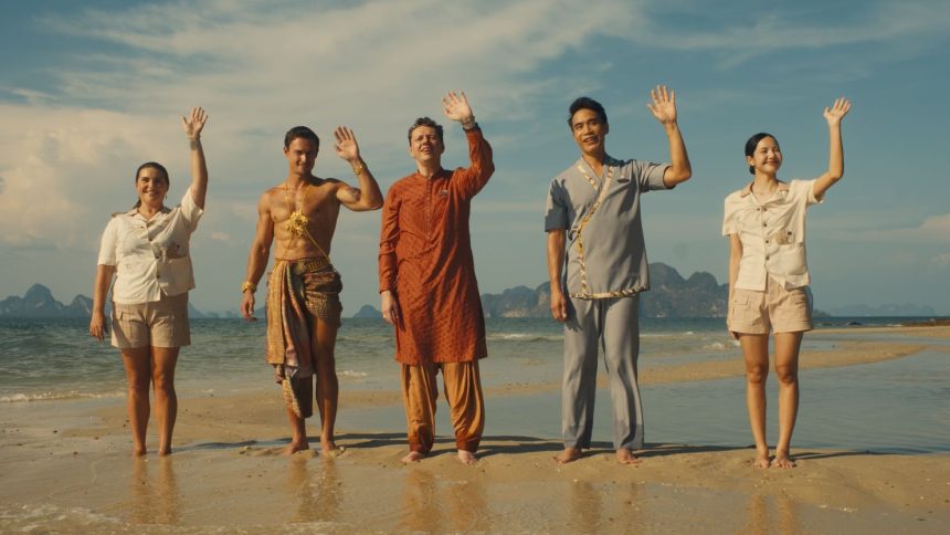 Morgana O'Reilly, Arnas Fedaravičius, Christian Friedel, Dom Hetrakul and Lalisa Manobal in "White Lotus."