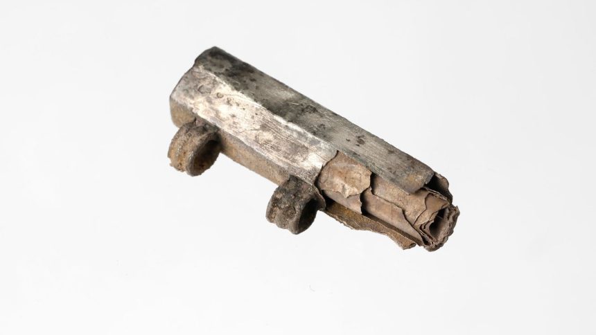 The amulet was discovered on the site of the Roman city of Nida, close to modern-day Frankfurt.