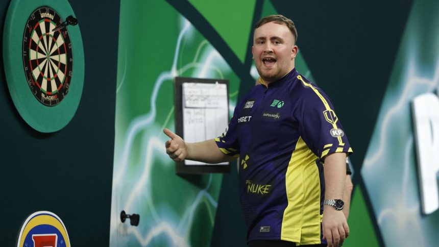 Darts - 2025 PDC World Darts Championship - Alexandra Palace, London, Britain - December 21, 2024 Luke Littler reacts during his second round match against Ryan Meikle Action Images via Reuters/Peter Cziborra