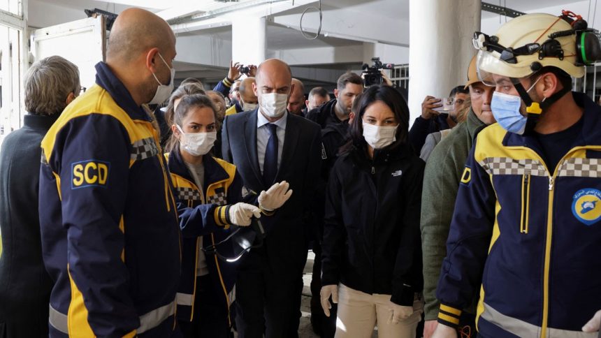 French Foreign Minister Jean-Noël Barrot and German Foreign Minister Annalena Baerbock visited Sednaya prison, which was notorious for instances of torture and murder under the Assad regime.