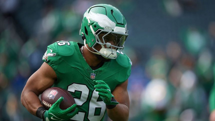 Saquon Barkley will not break Eric Dickerson's record as he will "probably" not play in the final game of the season, according to Eagles head coach Nick Sirianni.