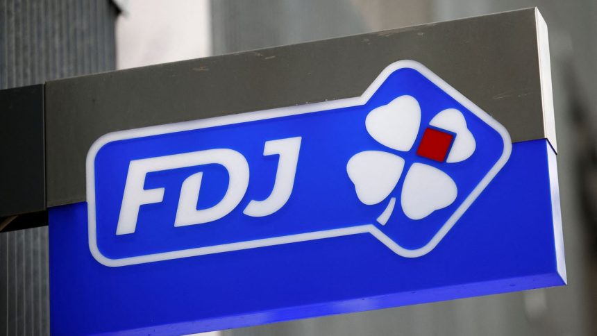 The logo of French lottery company La Francaise des Jeux (FDJ).