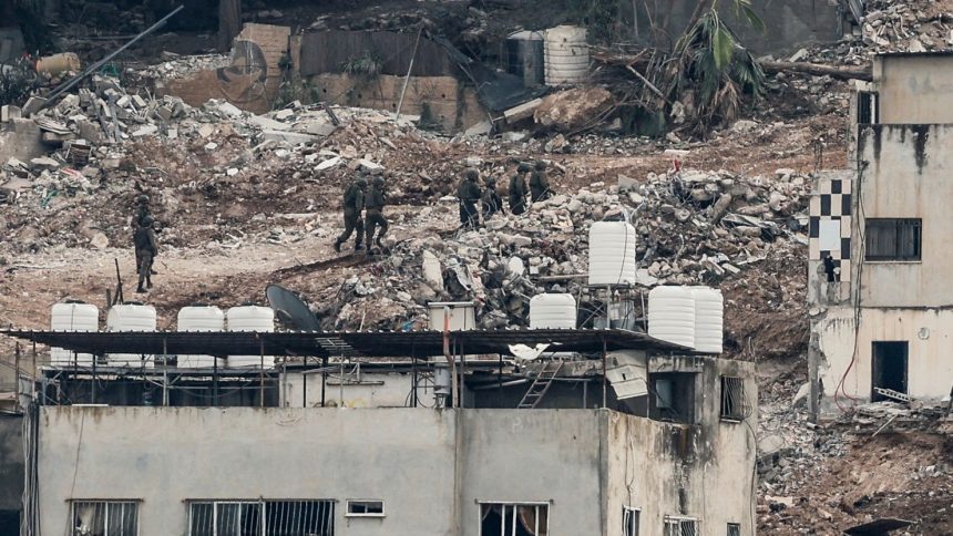 Israeli troops in Jenin, in the Israeli-occupied West Bank, on February 3.