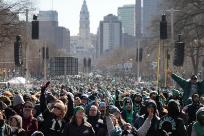 With the city prepared to welcome a million people, many fans turned out to celebrate the Eagles' Super Bowl LIX victory on Friday.