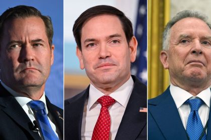 National security adviser Mike Waltz, left, Secretary of State Marco Rubio and Middle East envoy Steve Witkoff.