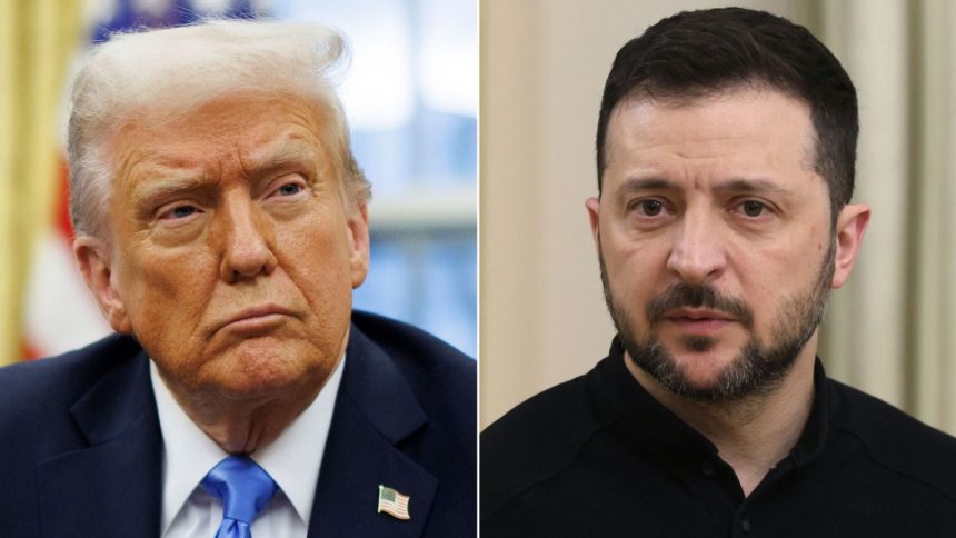 US President Donald Trump and his Ukrainian counterpart Volodymyr Zelensky.